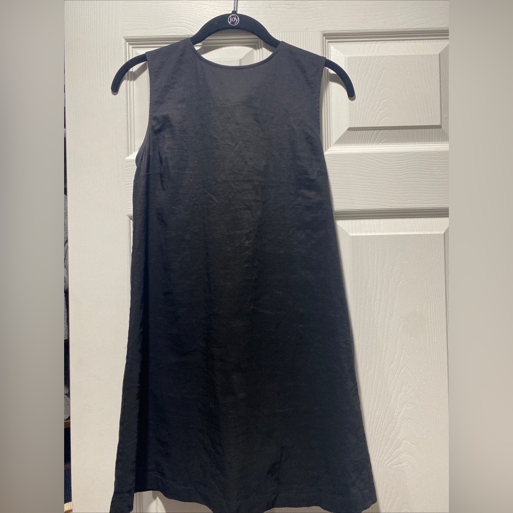 Theory Womens Linen Back Lace Up Crunch Wash Keshelle Dress Black Size 00